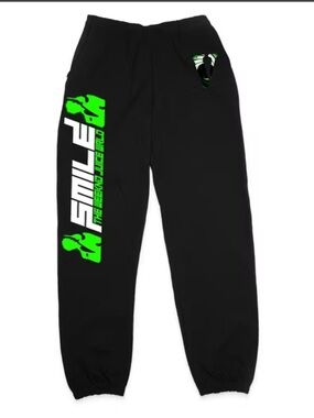 Vlone The Weeknd Juice World Black Joggers with Green Graphic